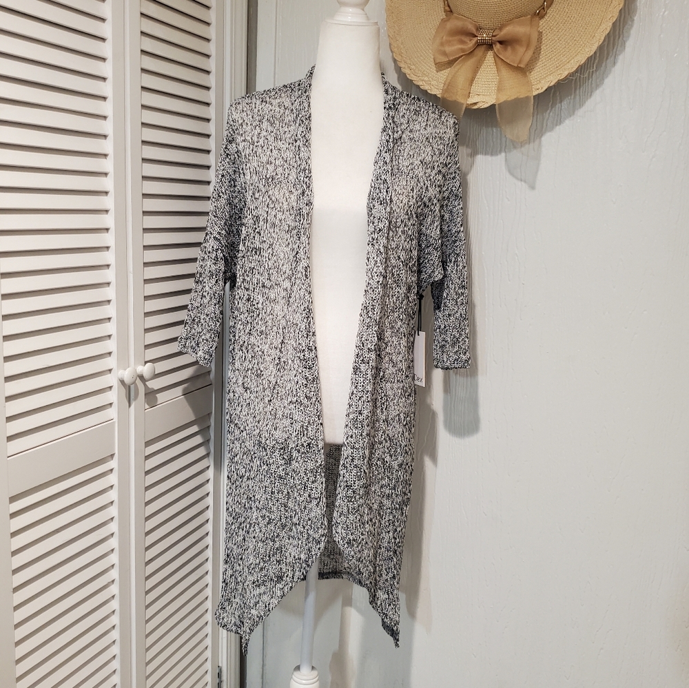 Dex Women's Gray Open front Knitted Cardigan